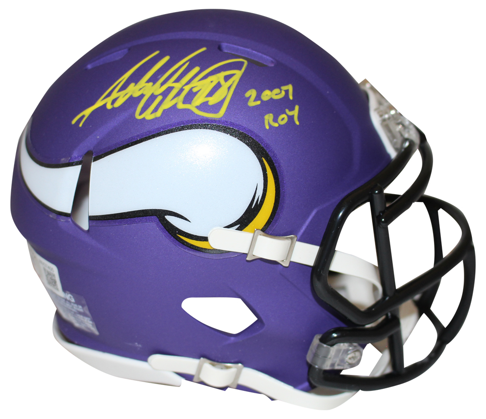 Adrian Peterson Signed Minnesota Vikings Speed Mini Helmet 2007 ROY BAS