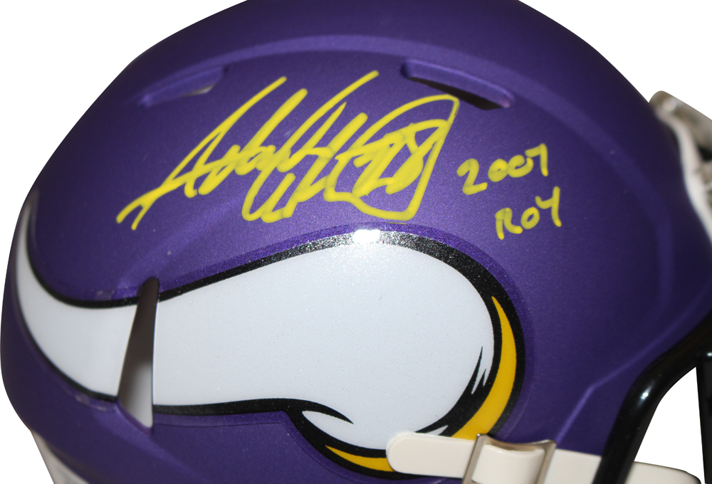 Adrian Peterson Signed Minnesota Vikings Speed Mini Helmet 2007 ROY BAS