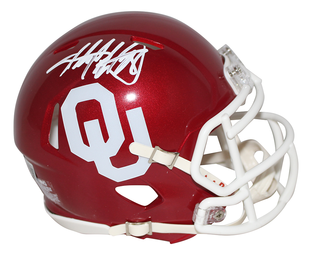 Adrian Peterson Autographed Oklahoma Sooners Speed Mini Helmet BAS