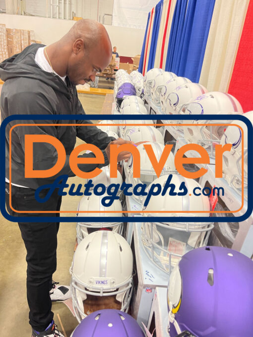 Adrian Peterson Autographed Minnesota Vikings Alt Authentic Helmet Beckett 49275