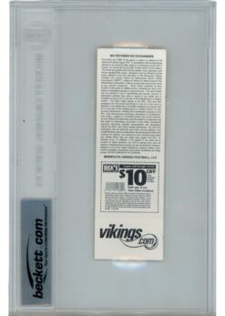 Adrian Peterson Autographed Minnesota Vikings 07ROY Slabbed Ticket Beckett 36363