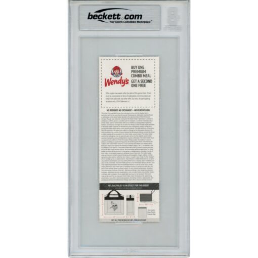 Adrian Peterson Autographed Minnesota Vikings 09/14/14 Ticket Stub Beckett 43856