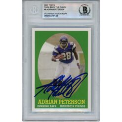 Adrian Peterson Autographed 2007 Topps Turn Clock #9 Trading Card Beckett 52983