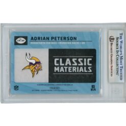 Adrian Peterson Autographed 17 Panini Classics Patch Trading Card Beckett 49812