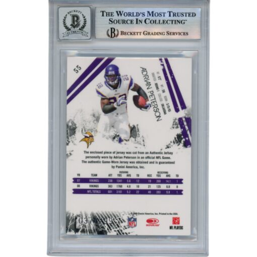Adrian Peterson Autographed 09 RS Longevity Patch Trading Card Beckett 49821
