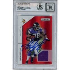 Adrian Peterson Autographed 11 Rookies & Stars Patch Trading Card Beckett 49818