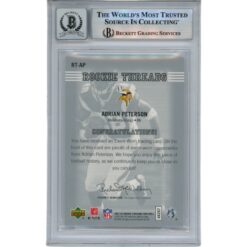 Adrian Peterson Autographed 07 UD SP Rookie Threads Trading Card Beckett 49813
