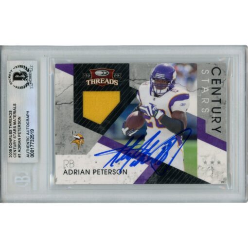 Adrian Peterson Autographed 09 Panini Threads /100 Trading Card Beckett 49823