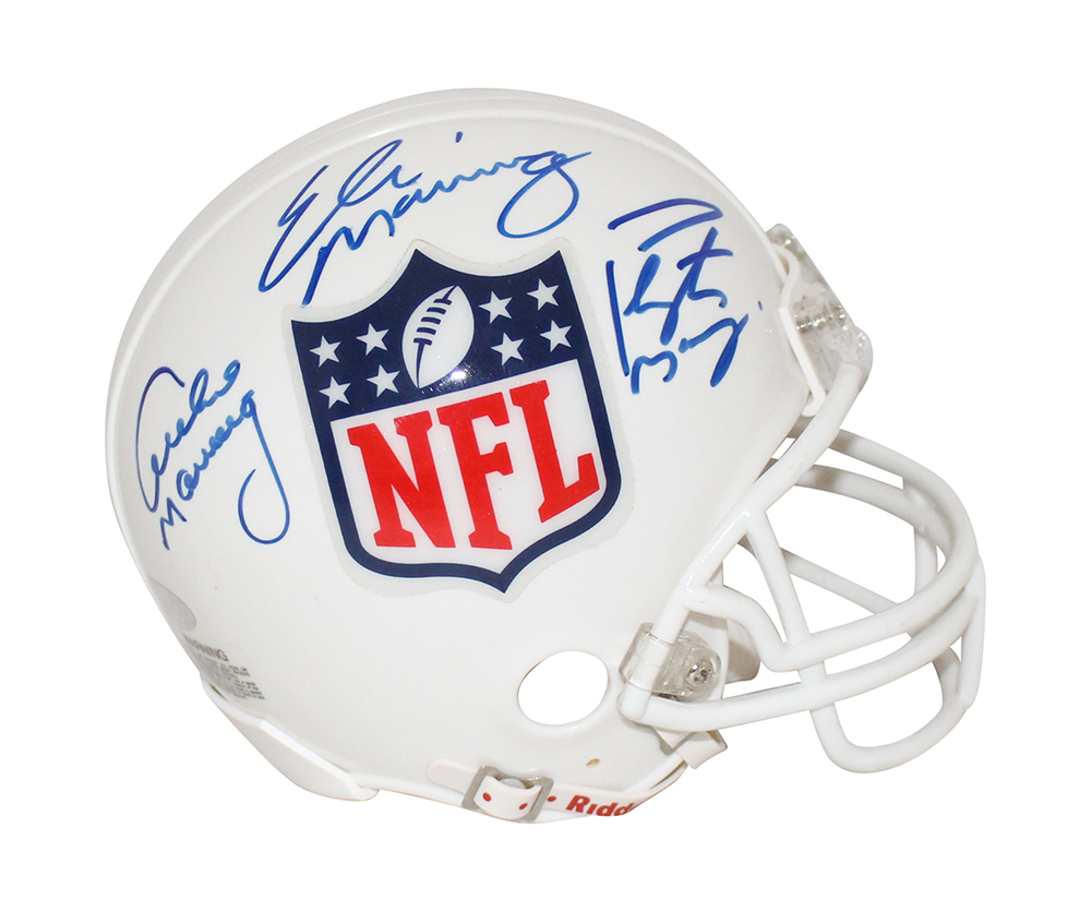 Peyton Manning Eli & Archie Autographed/Signed NFL Mini Helmet Steiner