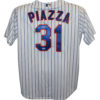 Mike Piazza Autographed/Signed New York Mets Majestic White XL Jersey PSA 25795