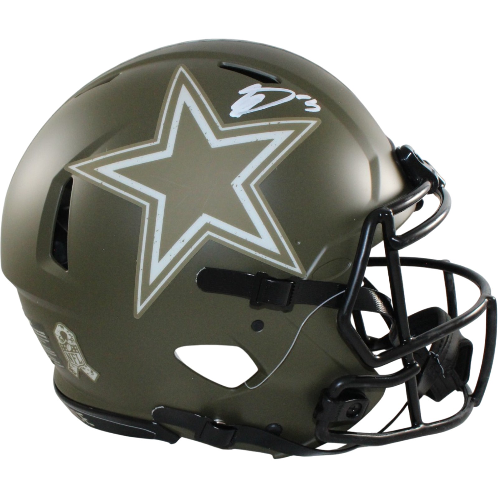 George Pickens Autographed Dallas Cowboys Authentic 2022 Salute Helmet JSA 56165