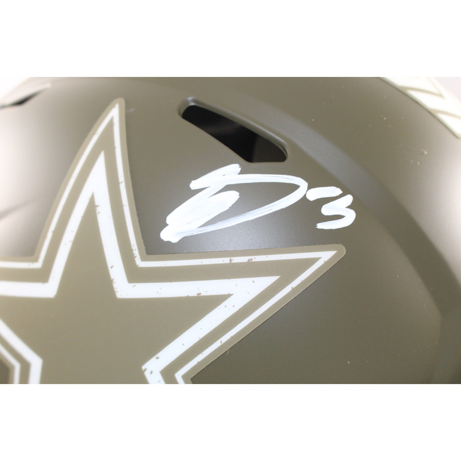 George Pickens Autographed Dallas Cowboys Authentic 2022 Salute Helmet JSA 56165