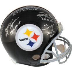 Franco Harris Bradshaw Swann Ward +1 Signed Steelers Pro Helmet SB MVP BAS 53566