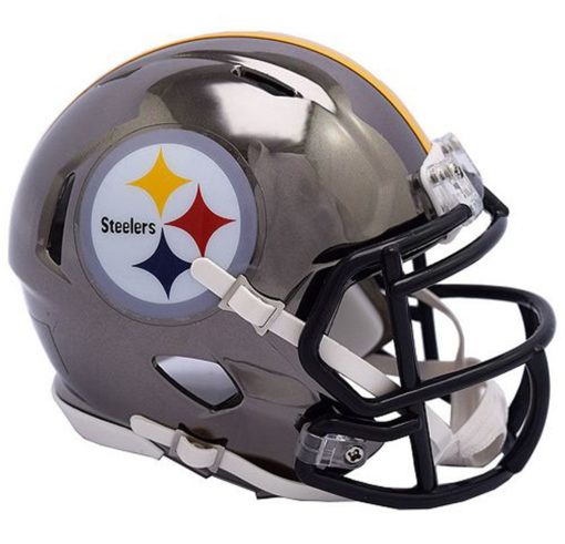 Pittsburgh Steelers Chrome Speed Mini Helmet New In Box 11787