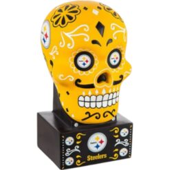 Pittsburgh Steelers Team Color Sugar Skull Statue Evergreen New 38499