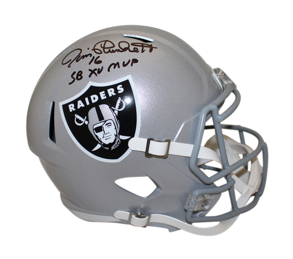 Jim Plunkett Signed Las Vegas Raiders Speed F/S Helmet w/SB MVP BAS 