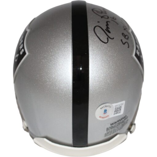 Jim Plunkett Autographed Las Vegas Raiders VSR4 Mini Helmet w/insc BAS