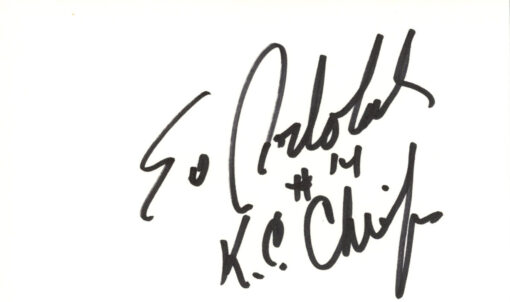 Ed Podolak Autographed Kansas City Chiefs Index Card KC Chiefs BAS 45404