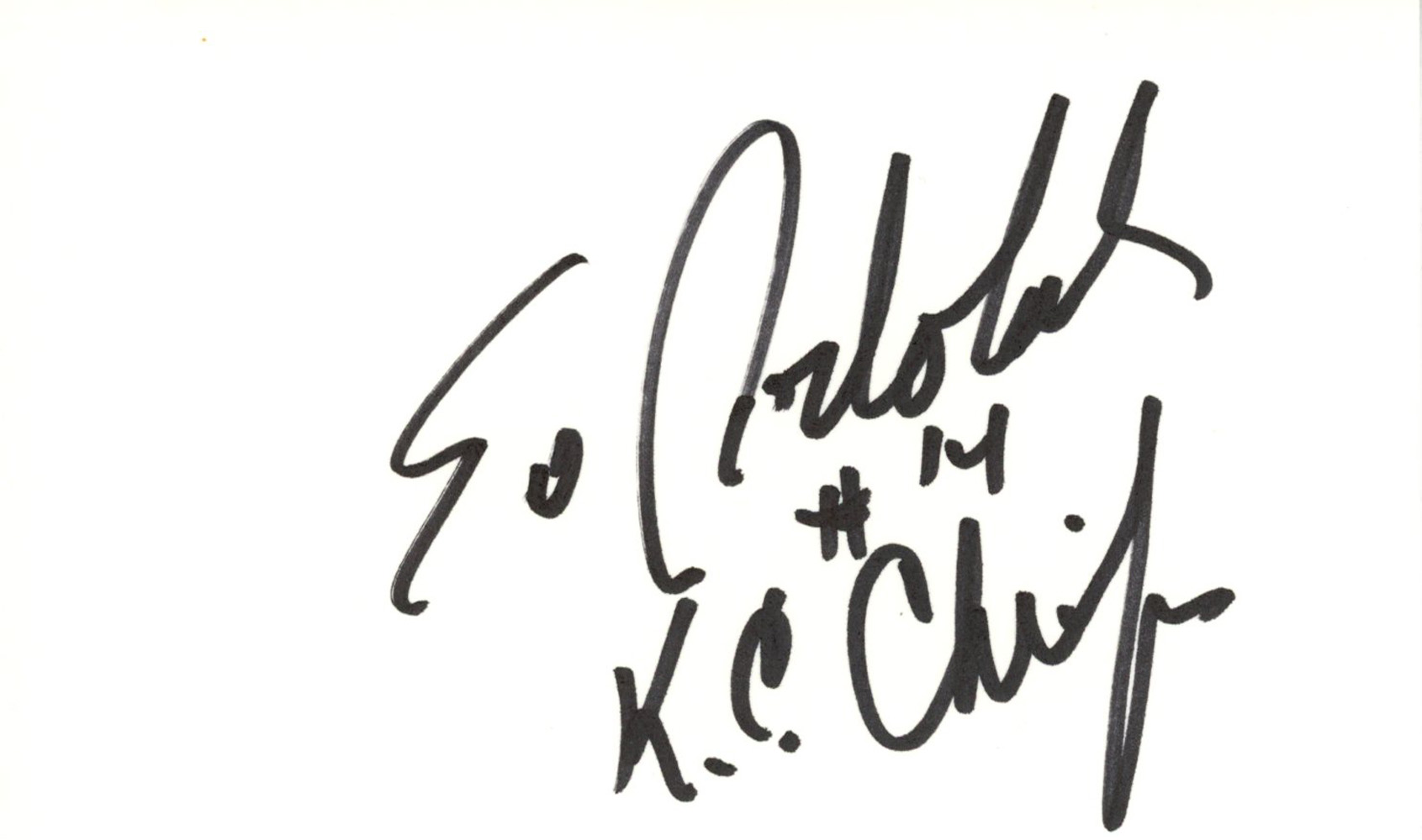 Ed Podolak Autographed Kansas City Chiefs Index Card KC Chiefs BAS 45404