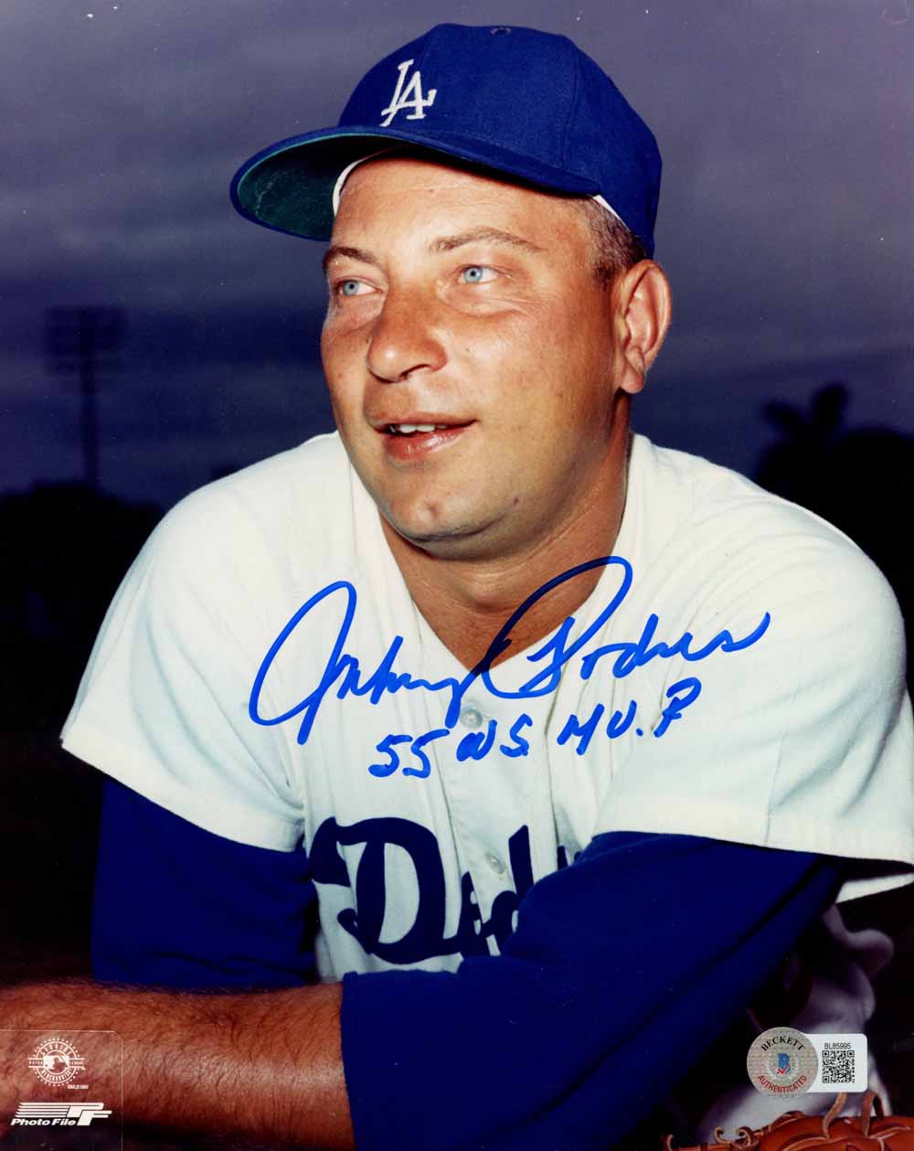 Johnny Podres Signed Brooklyn Dodgers 8x10 Photo WS MVP Beckett 51128