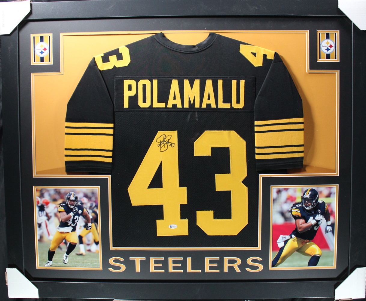 Troy Polamalu Autographed Pro Style Framed Color Rush XL Jersey Beckett