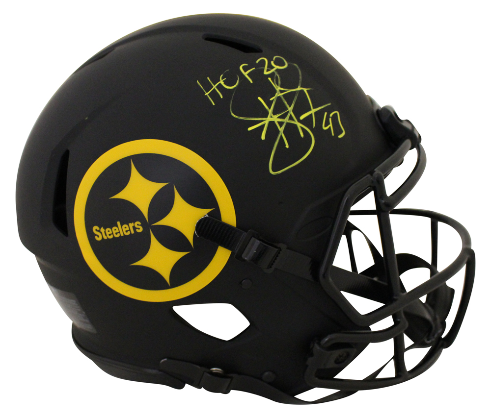 Troy Polamalu Signed Pittsburgh Steelers Eclipse Authentic Helmet HOF BAS 27458