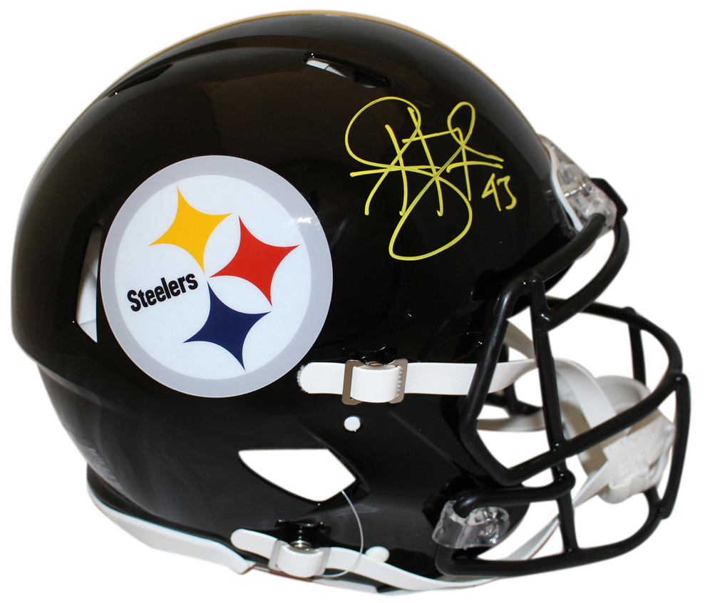 Troy Polamalu Signed Pittsburgh Steelers Authentic Speed Helmet BAS