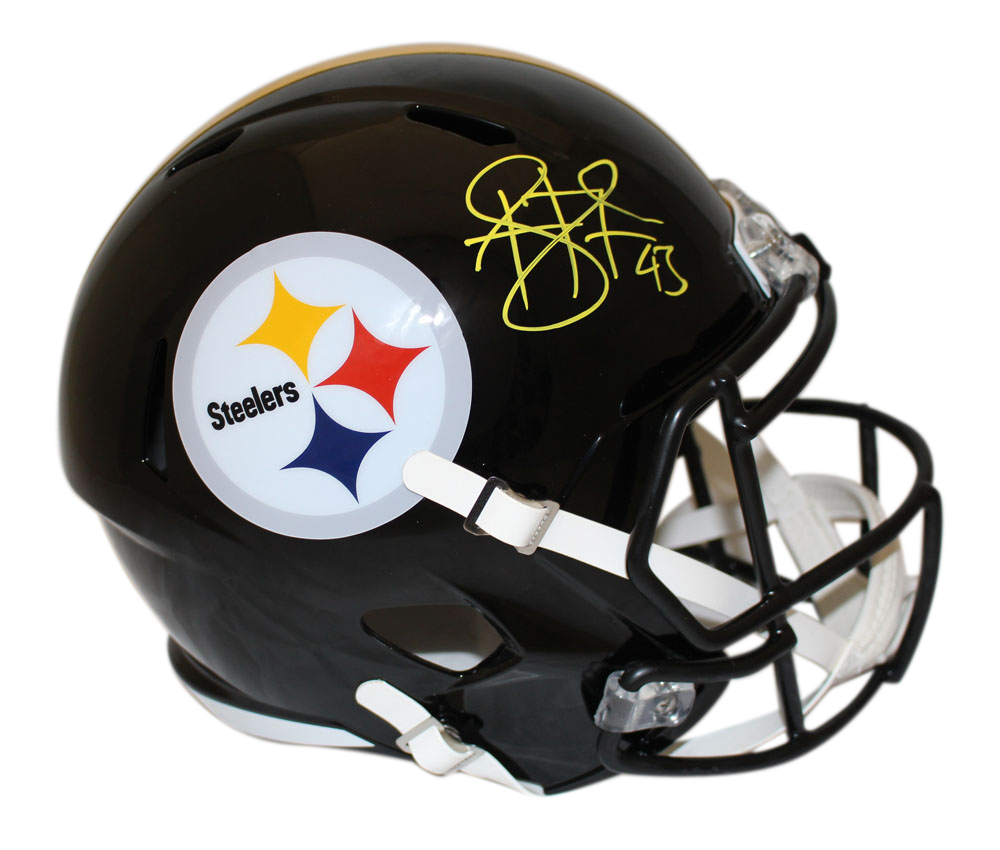 Troy Polamalu Signed Pittsburgh Steelers F/S Speed Helmet Beckett BAS