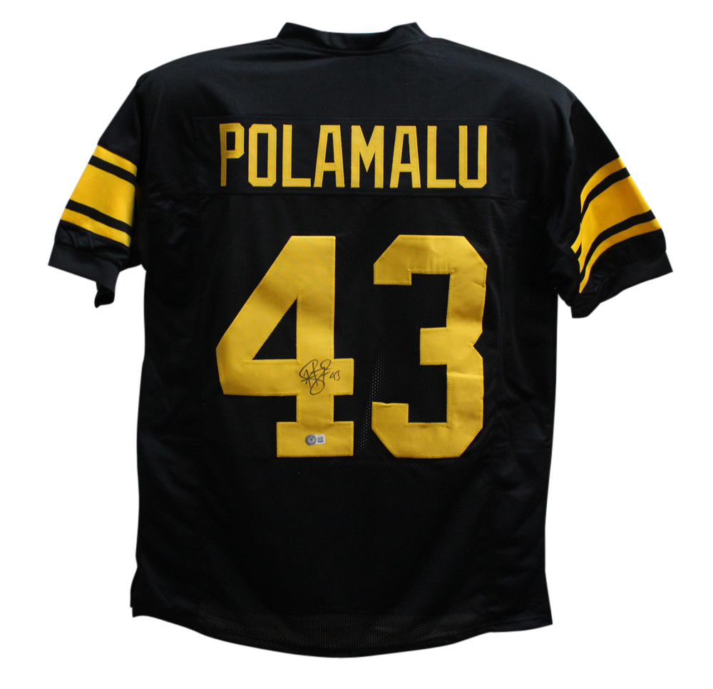 Troy Polamalu Autographed Pro Style Color Rush XL Jersey Beckett BAS