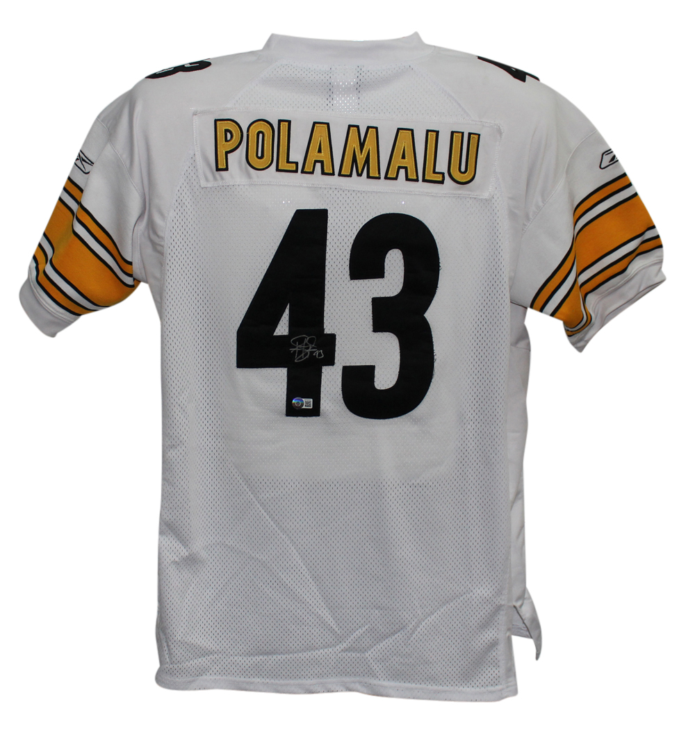 Troy Polamalu Autographed Pittsburgh Steelers White Nike Jersey Beckett