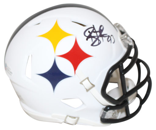 Troy Polamalu Autographed Pittsburgh Steelers AMP Mini Helmet BAS 27455