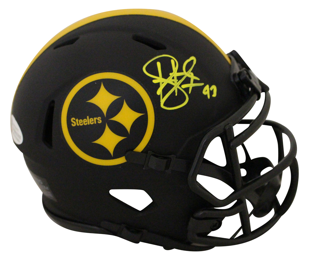 Troy Polamalu Autographed Pittsburgh Steelers Eclipse Mini Helmet BAS 27454