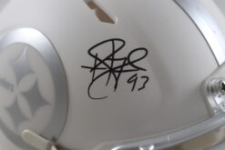 Troy Polamalu Autographed Pittsburgh Steelers Ice Mini Helmet Beckett 56187