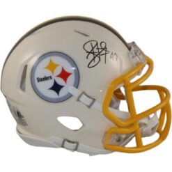 Troy Polamalu Autographed Pittsburgh Steelers Retro Mini Helmet Beckett 56182