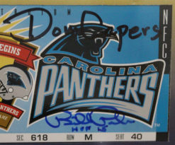 Bill Polian Tom Coughlin & Don Capers Signed 1995 Hall Of Fame Ticket JSA