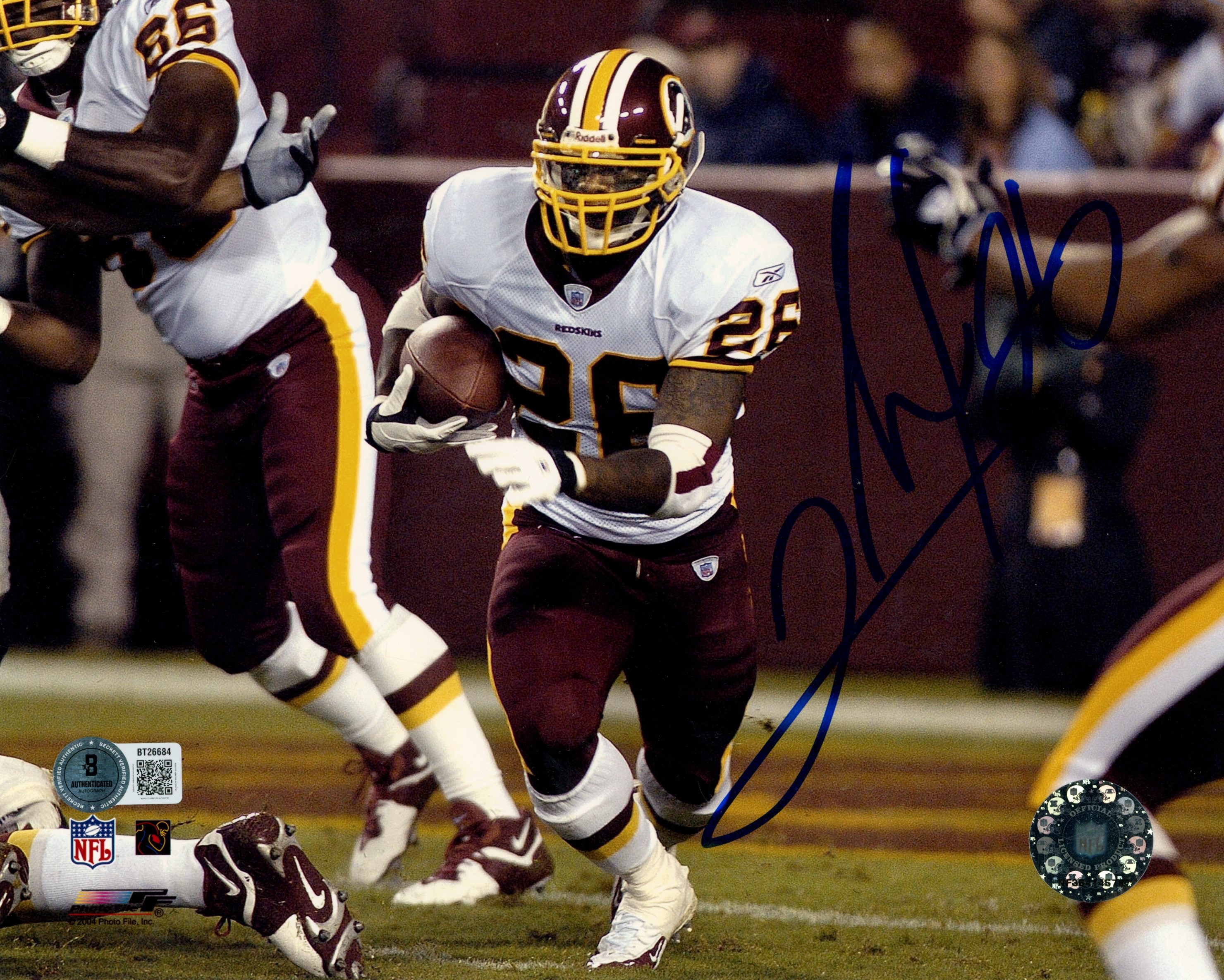 Clinton Portis Autographed/Signed Washington Redskins 8x10 Photo Beckett 56712