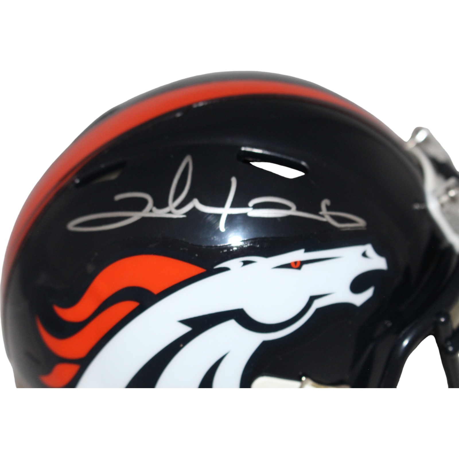 Clinton Portis Autographed Denver Broncos Mini Helmet Beckett
