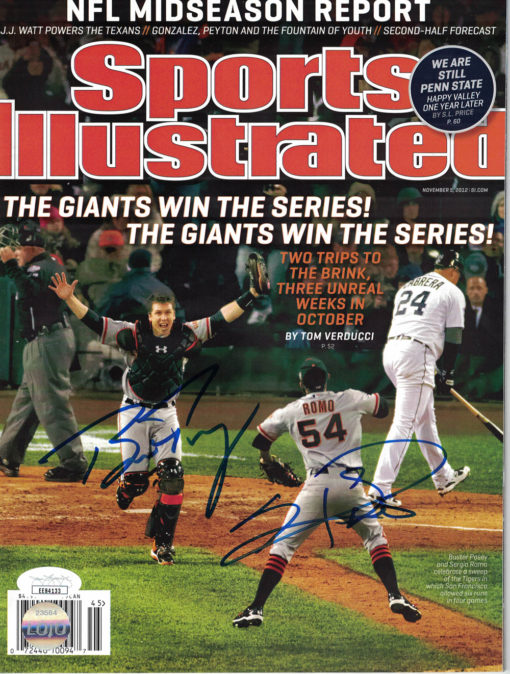 Buster Posey & Sergio Romo Autographed SF Giants Sports Illustrated JSA 24705