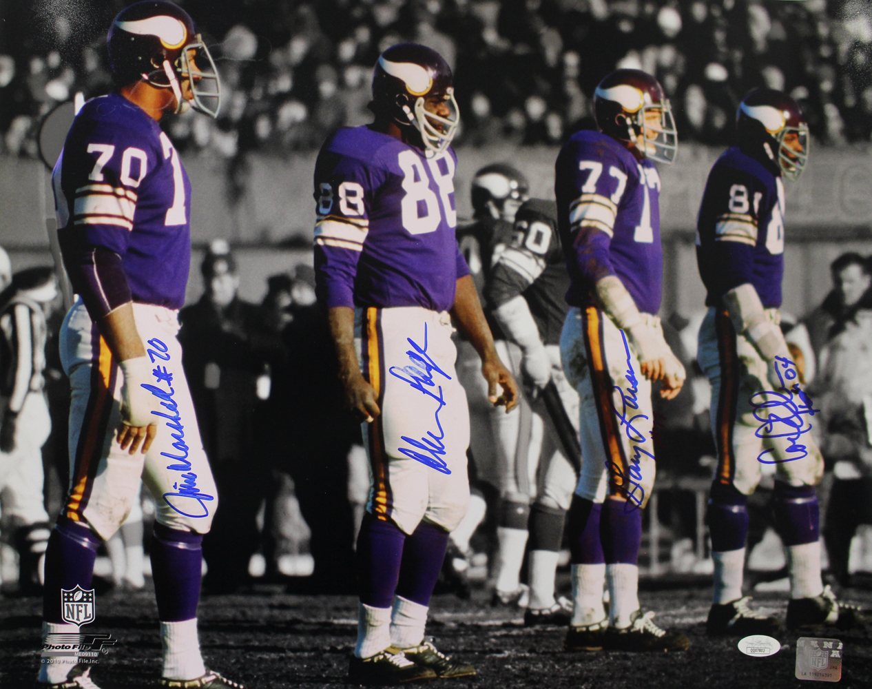 Purple People Eaters Autographed Minnesota Vikings 16x20 Photo JSA