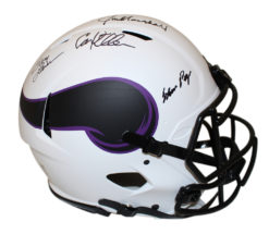 Purple People Eaters Signed Vikings Authentic Lunar Helmet 4 Sigs Beckett