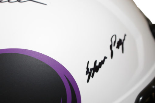 Purple People Eaters Signed Vikings Authentic Lunar Helmet 4 Sigs Beckett