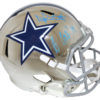 Dak Prescott & Cooper Signed Dallas Cowboys Chrome Replica Helmet BAS 25460