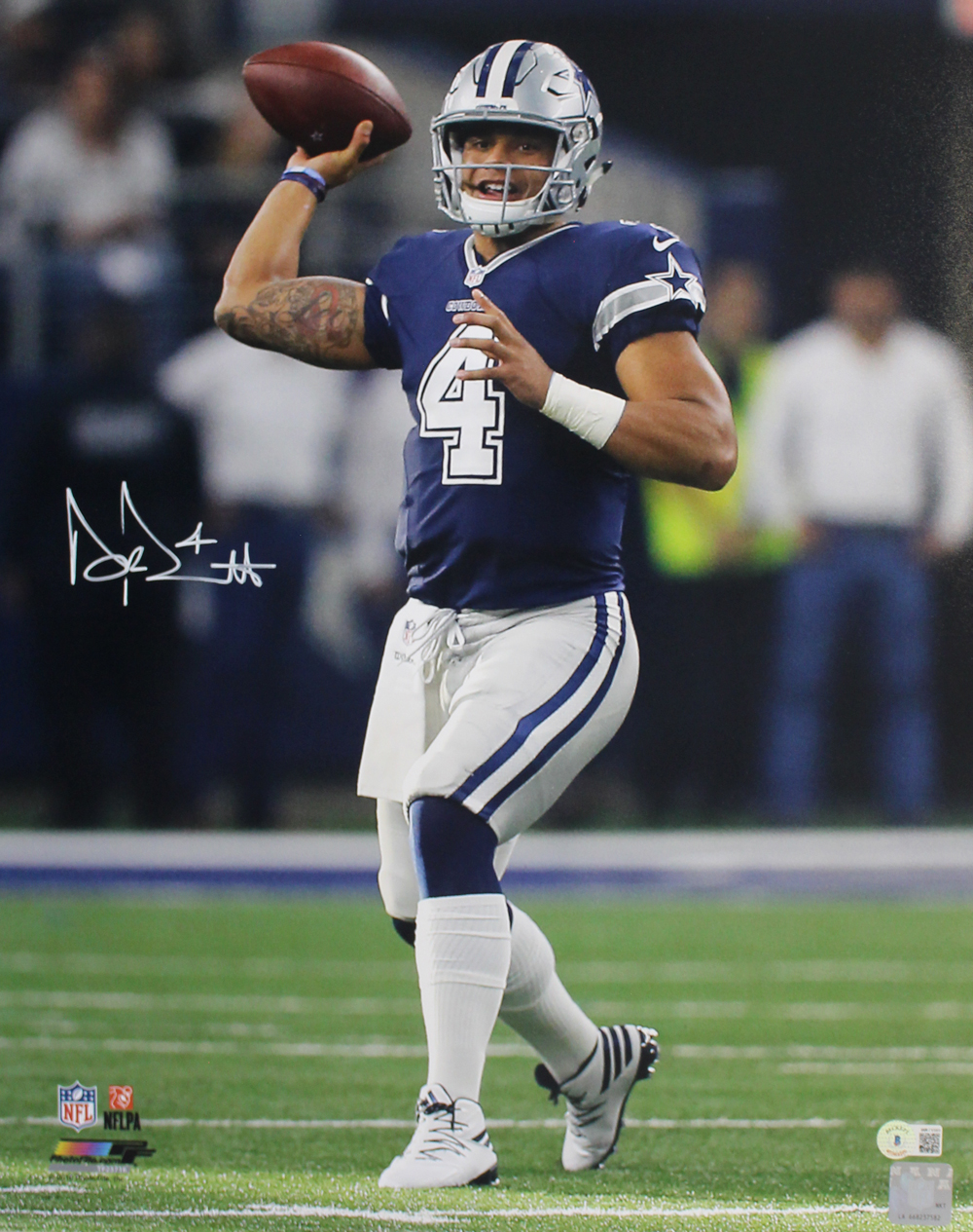 Dak Prescott Autographed/Signed Dallas Cowboys 16x20 Photo Beckett