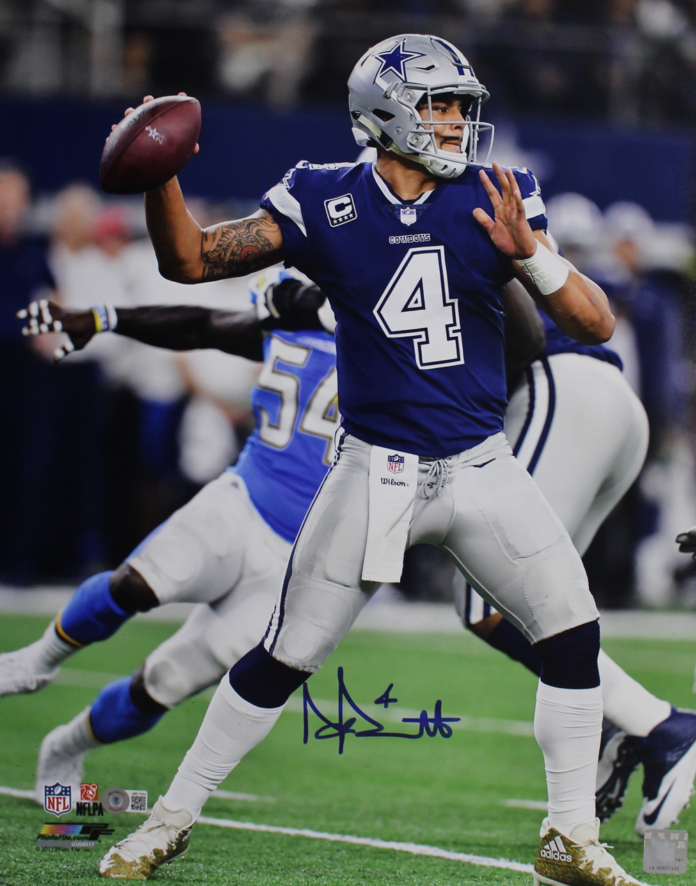 Dak Prescott Autographed/Signed Dallas Cowboys 16x20 Photo Beckett