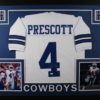 Dak Prescott Autographed Dallas Cowboys Framed White XL Jersey JSA 10850