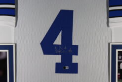 Dak Prescott Autographed/Signed Pro Style White XL Framed Jersey Beckett 51234