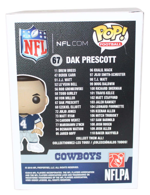 Dak Prescott Autographed/Signed Dallas Cowboys NFL Funko Pop JSA 24091