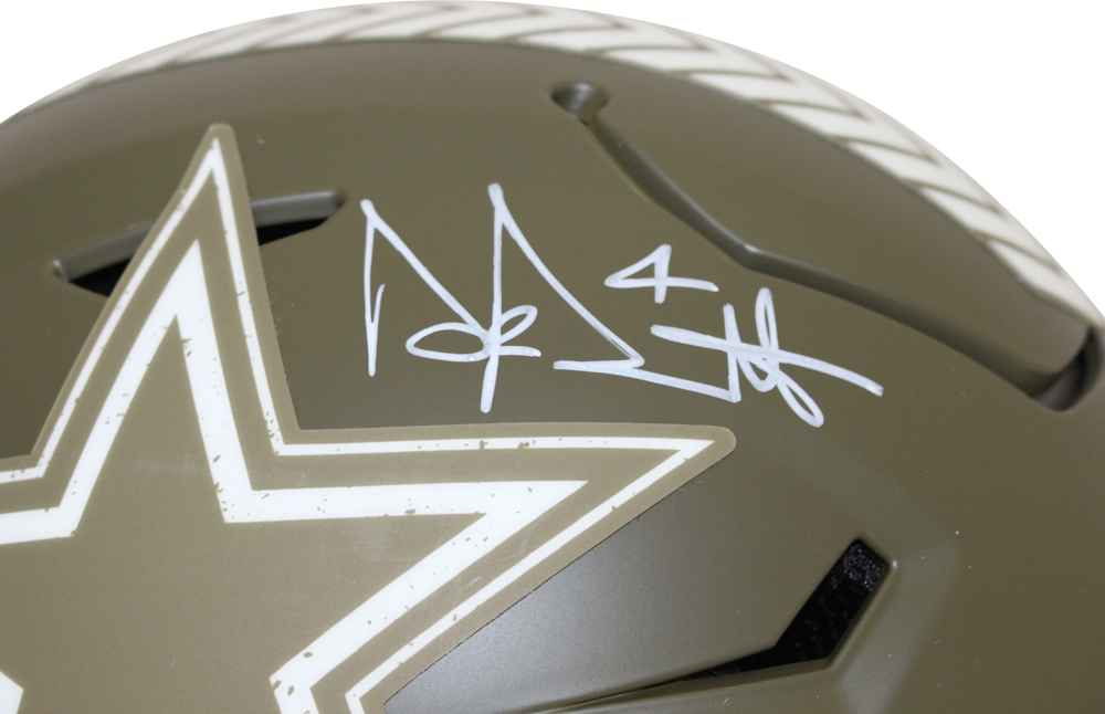 Dak Prescott Signed Dallas Cowboys Authentic Salute Speed Flex Helmet BAS