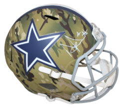 Dak Prescott Autographed Dallas Cowboys F/S Camo Speed Helmet Beckett