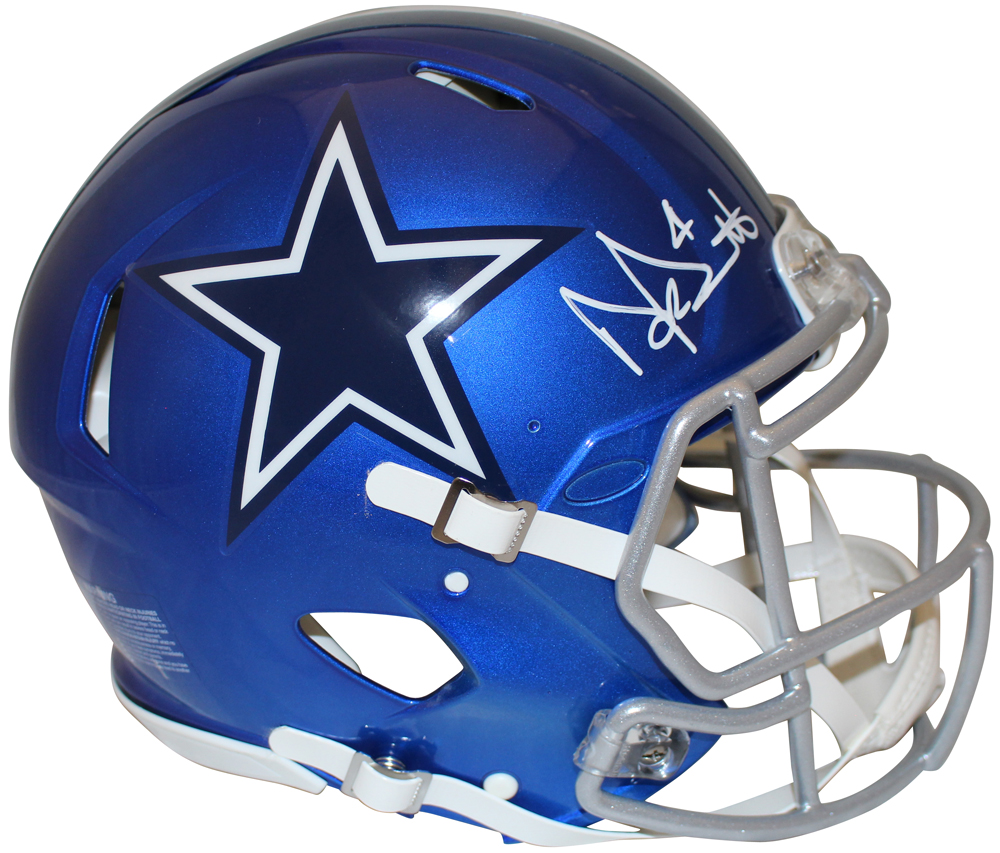 Dak Prescott Autographed Flash Speed Authentic Cowboys Helmet Beckett